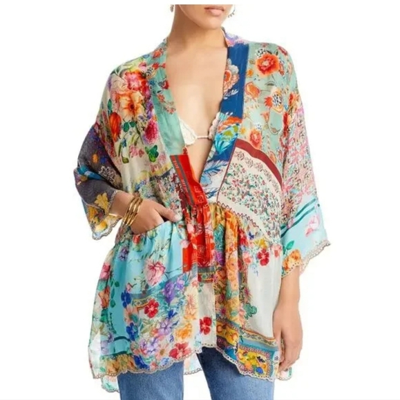 Johnny Was Tops Johnny Was Otti Tia Multicolor Floral Patchwork